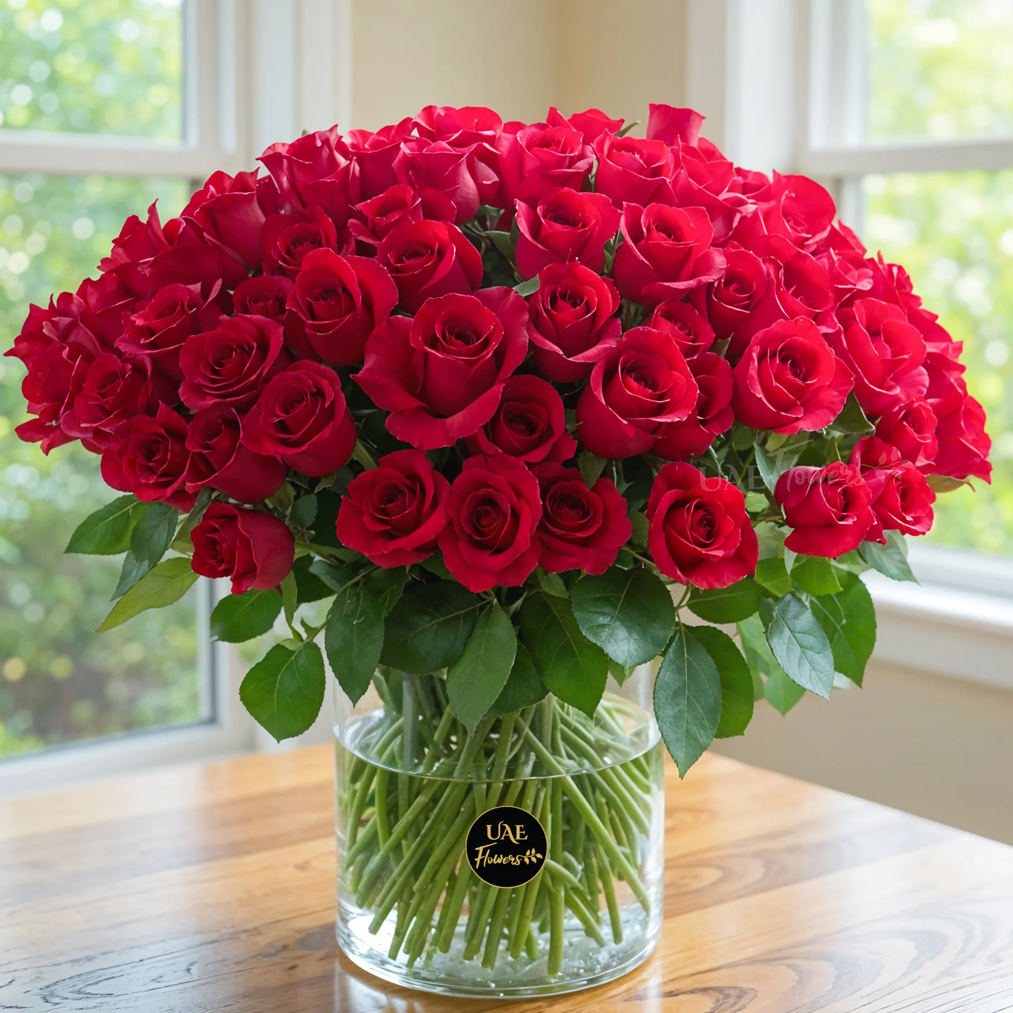 Classic 100 Red Roses in a Vase