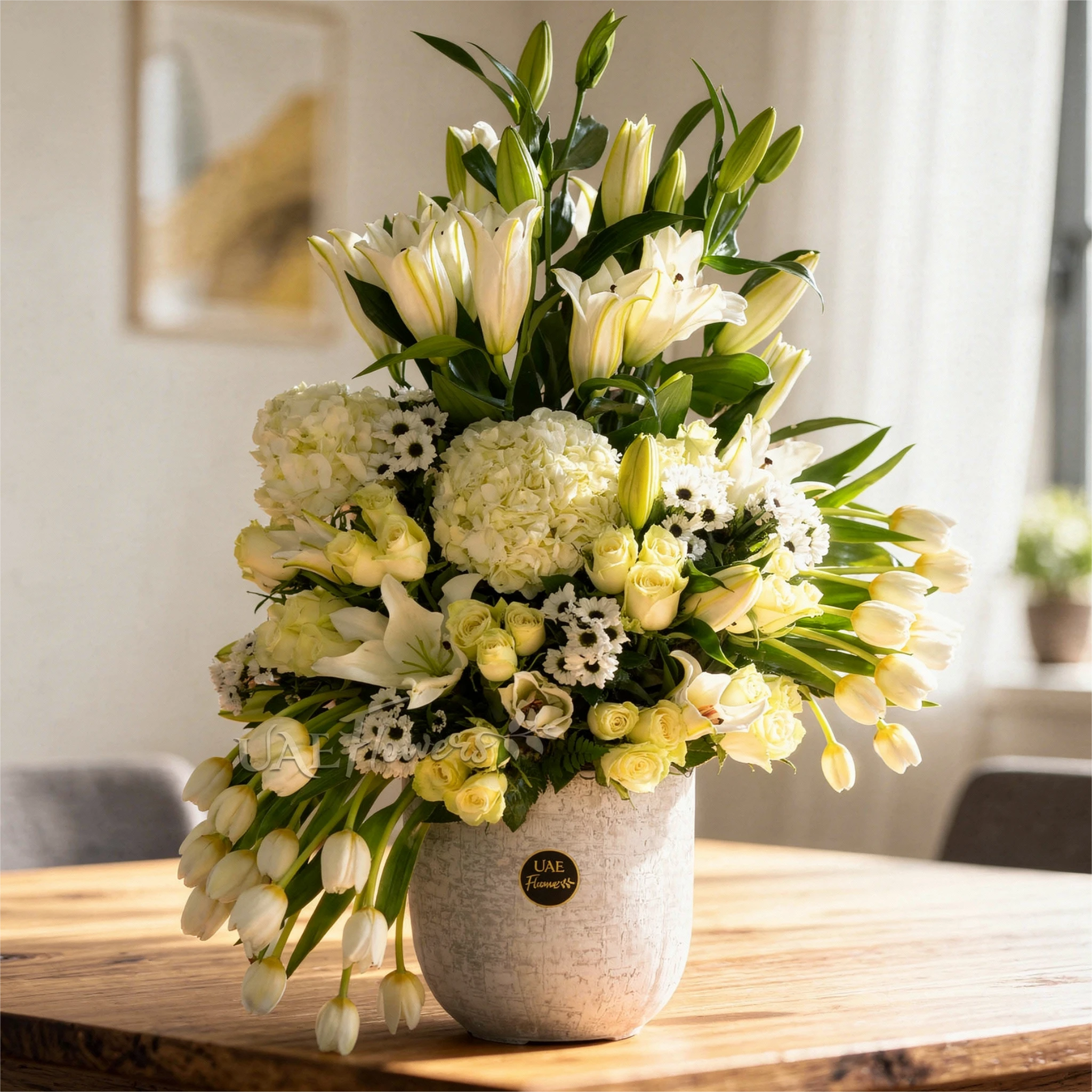 hydrangea, chrysanthemum, carnations, lily