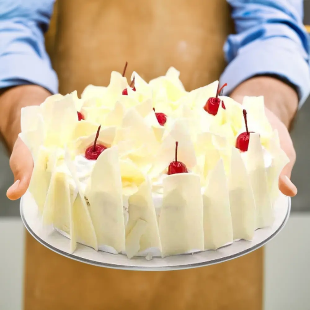 Eggless White Forest Cake