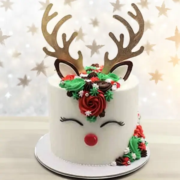 2 kg reindeer cake with chocolate sponge and fresh cream filling